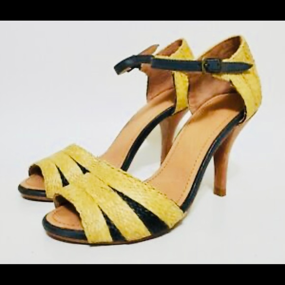 Joie Shoes - JOIE Laurel Raffia Leather
Pump Heels Sandals
